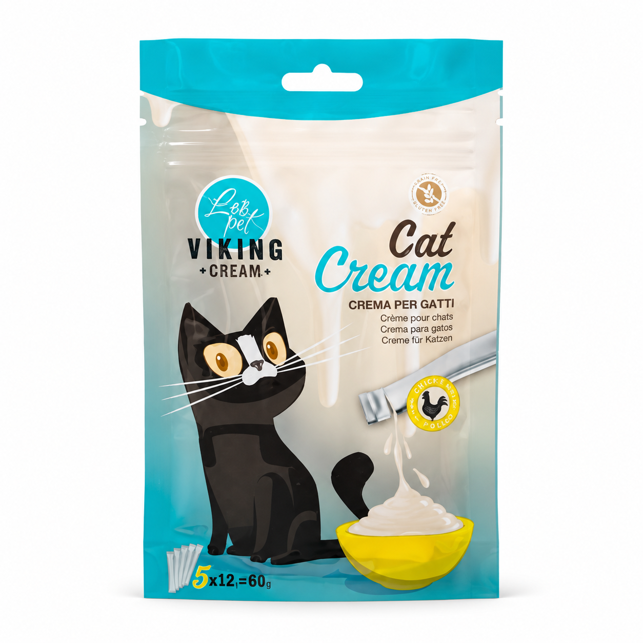 Viking Creamy Κρεμώδης Λιχουδιά Γάτας με Κοτόπουλο 60g (5x12g)