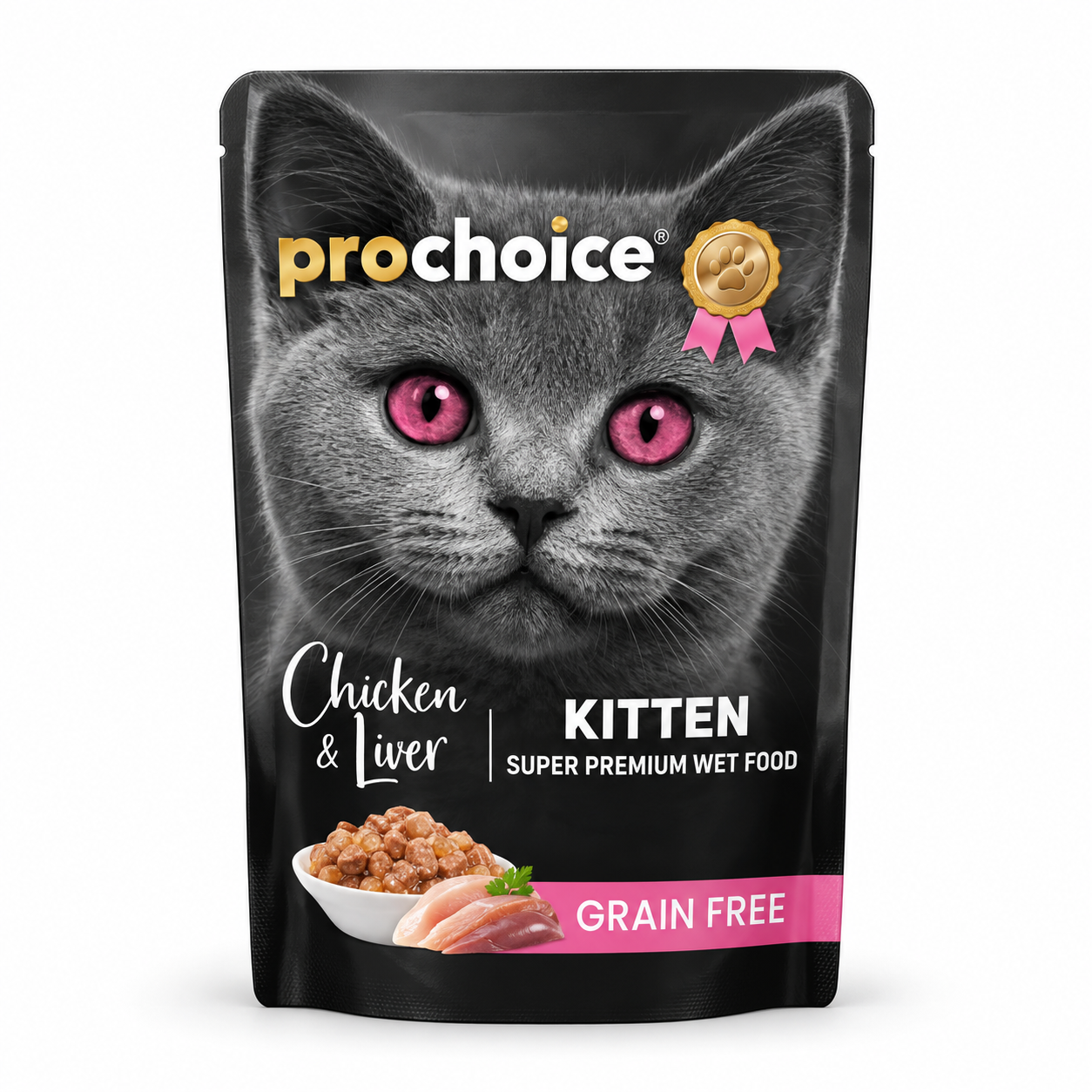 ProChoice Kitten Γάτας Κοτόπουλο & Συκώτι σε Ζελέ 85g