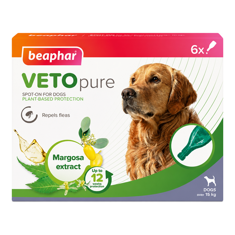 Beaphar VETOpure Spot-On για Σκύλους άνω των 15kg – 6 Πιπέτες