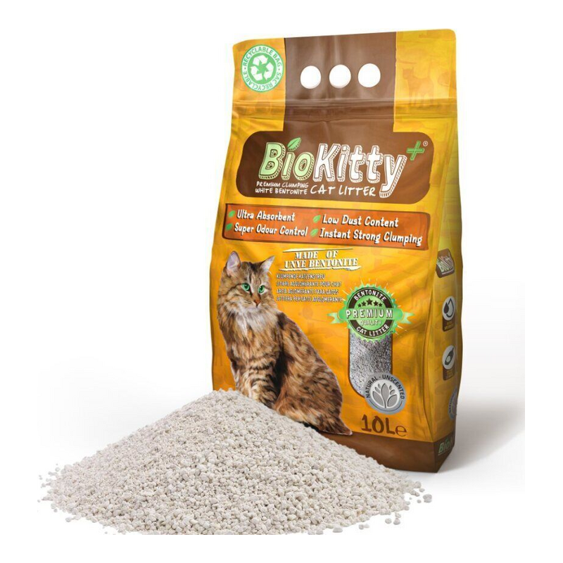 BioKitty+ White Bentonite Συγκολλητική Άμμος Γάτας 5L