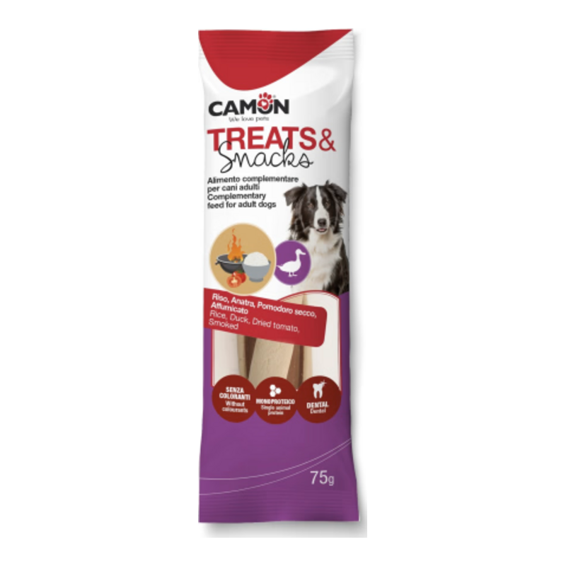 Camon Double Twisted Rice Sticks with Duck – Λιχουδιά Σκύλου 75g
