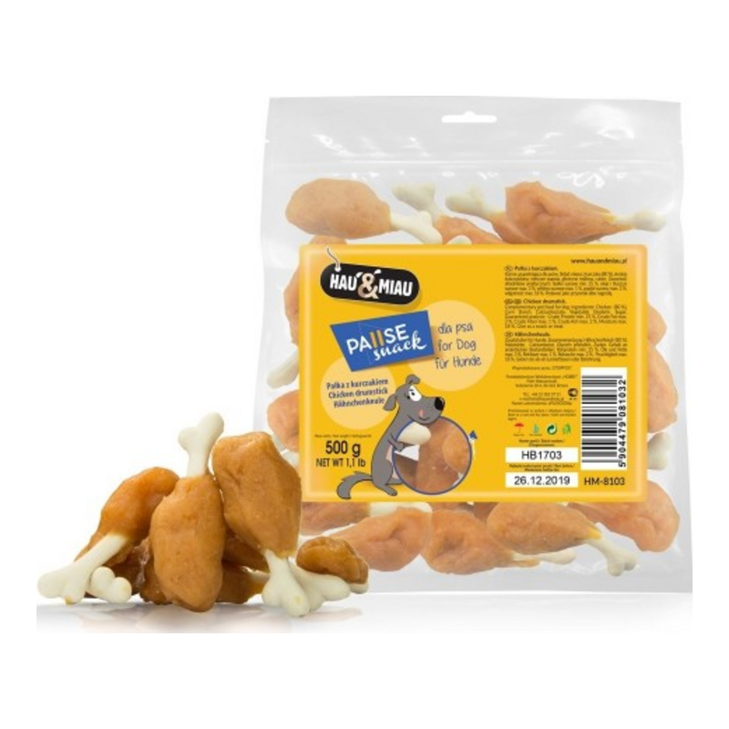 Hau&Miau Dog Pause Chicken Drumsticks – Λιχουδιά Σκύλου 500g