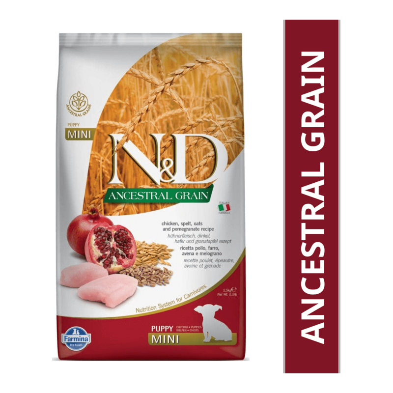 Farmina N&D Ancestral Grain Chicken & Pomegranate Puppy Mini Ξηρά Τροφή Σκύλου 2.5kg