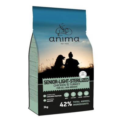 Anima Senior Light Sterilised Chicken & Turkey – Ξηρά Τροφή Σκύλου 3kg