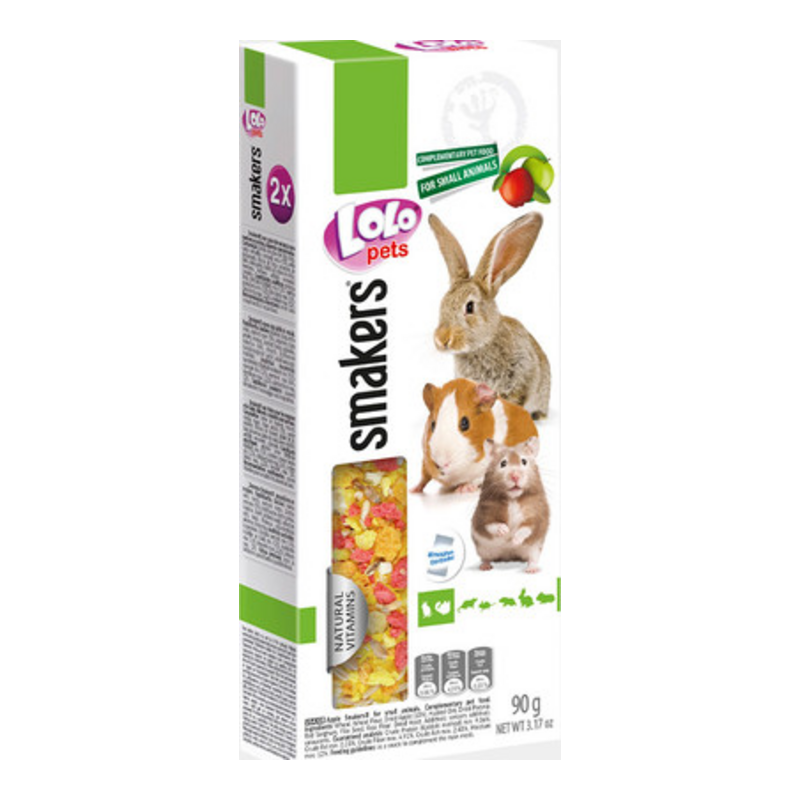 LoLo Pets Basic Smakers Τρωκτικών με Μήλο 2×45g