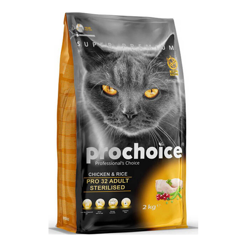 ProChoice Pro 32 Adult Sterilised Chicken & Rice Ξηρά Τροφή Γάτας 2kg
