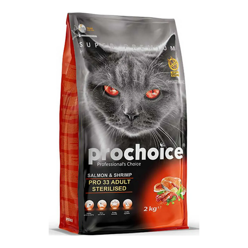 ProChoice Pro 33 Adult Sterilised Salmon & Shrimp Ξηρά Τροφή Γάτας 2kg